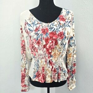 Billabong Floral Button Blouse Size Small